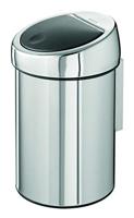 Brabantia Touch Bin Afvalemmer - wand - 3 liter - kunststof binnenemmer - brilliant steel 363962 - thumbnail
