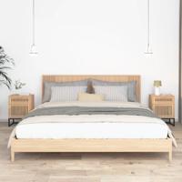 Nachtkastjes 2 st 40x30x55,5 cm bewerkt hout en ijzer - thumbnail