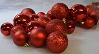Kerstballen mix kunststof rood 30-delig - thumbnail