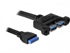 Delock 82941 USB 5 Gbps kabel Pin Header female naar 2 x USB Type-A female aangrenzend 45cm Delock 82941 USB 5 Gbps kabel Pin Header female naar 2 x USB Type-A female aangrenzend 45cm