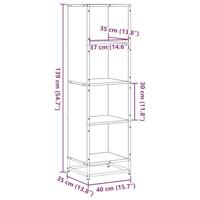Boekenkast 40x35x139 cm bewerkt hout zwart - thumbnail