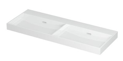 Wastafel Urban Porselein dubbel zonder kraangat 120 cm x 45 cm x 8 cm Glans wit 0201101