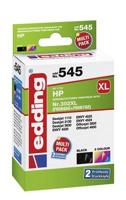 Edding Inktcartridge vervangt HP 302XL, F6U68AE, F6U67AE Compatibel Combipack Zwart, Kleur 18-545 18-545 - thumbnail