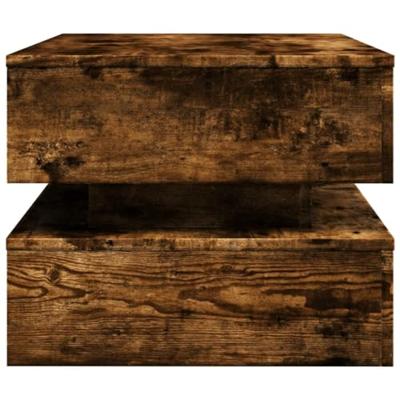 Salontafel met LED-verlichting 90x50x40 cm gerookt eikenkleurig