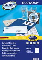 Europe 100 ELA024 Universele etiketten 105 x 148.5 mm Papier Wit 400 stuk(s) Permanent hechtend Inkjet, Laser (zwart/wit), Laser (kleur), Kopiëren (zwart/wit), - thumbnail