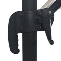 Zweefparasol met LED en aluminium paal 400x300 cm zandkleurig - thumbnail