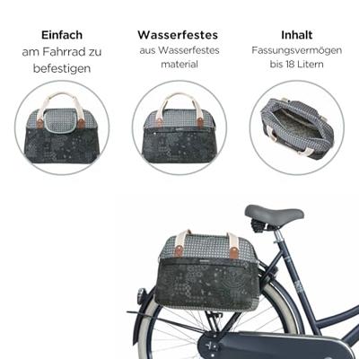 Basil bohème fietsschoudertas - groen, 18l - thumbnail