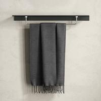 Planchet met handdoekrek Geesa Leev 60 cm RVS Zwart Geesa - thumbnail