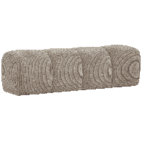 WOOOD Bankje 'Mojo' Geweven Rib, 164cm, kleur Donker Zand - thumbnail