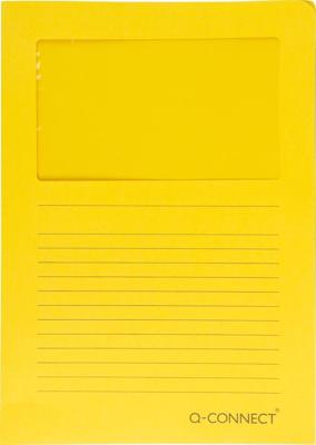 Q-CONNECT L-map met venster, 120 g/m², A4, pak van 100 stuks, geel