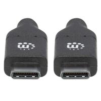 Manhattan USB 2.0 type C-aansluitkabel (USB 2.0 type C-stekker naar type C-stekker 480 Mbit/s 5 A) 2 m zwart 355247 - thumbnail