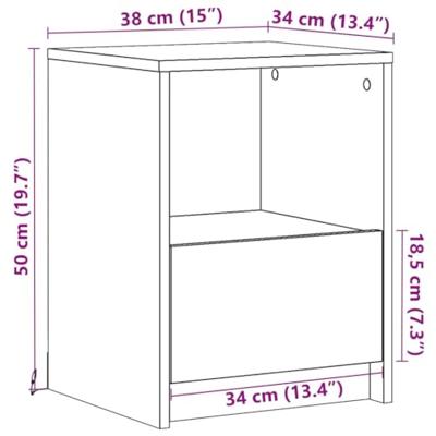 Nachtkastje met LED-verlichting bewerkt hout sonoma eikenkleur Nachtkastje met LED-verlichting bewerkt hout sonoma eikenkleur