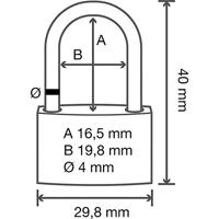 Sygonix SY-5045288 Hangslot 29.8 mm Deels gelijksluitend Goud-geel Sleutelslot - thumbnail