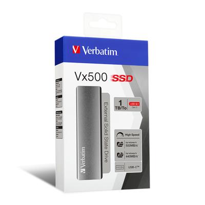 Verbatim Vx500 1 TB Externe SSD harde schijf USB-C 3.2 Gen 2 Grijs 47444 Verbatim Vx500 1 TB Externe SSD harde schijf USB-C 3.2 Gen 2 Grijs 47444