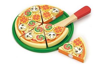 VIGA houten speelpizza, afm 23x3,5 cm, 1 stuk