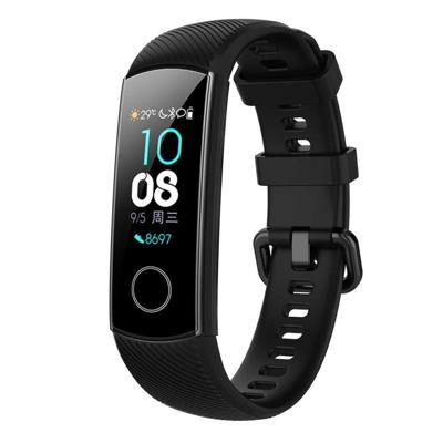 Slimme horloge silicone polsband horlogebandje voor Huawei Honor Band 4 (zwart)