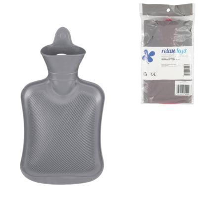 Relaxdays warmwater kruik grijs 1 l | 12 stuks