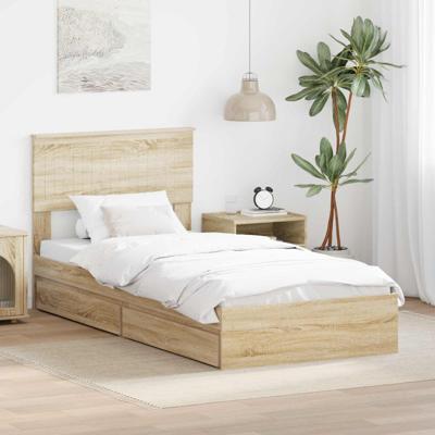 Bedframe met lade Sonoma Eiken 90 x 190 cm Bewerkt hout