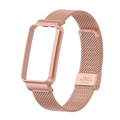 Milanese bandje met case - Rosé goud - Xiaomi Smart band 7 Pro Milanese bandje met case - Rosé goud - Xiaomi Smart band 7 Pro