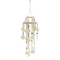 Windmobiel - Capiz Schelpen Dubbele Laag - Wit (ca. 45 x 12 cm) - thumbnail