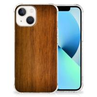 iPhone 13 Stevig Telefoonhoesje Donker Hout - thumbnail