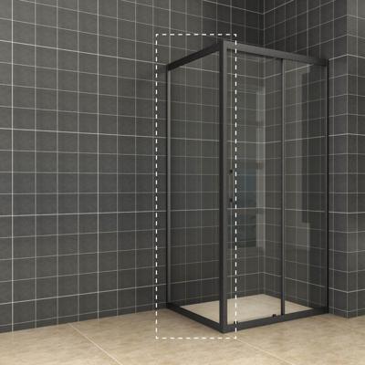 Zijwand Aqua Splash Voor Schuifbare Douchedeur 90x200 cm 8 mm NANO Mat Zwart Aqua Splash