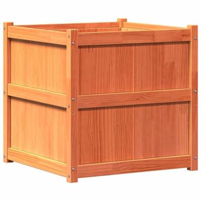 VidaXL Plantenbak 70x70x70 cm massief grenenhout wasbruin VidaXL Plantenbak 70x70x70 cm massief grenenhout wasbruin