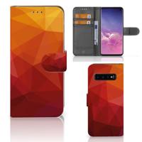 Book Case voor Samsung Galaxy S10 Polygon Red - thumbnail