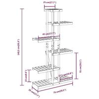VidaXL Plantenstandaard 75x25x140,5 cm massief vurenhout - thumbnail