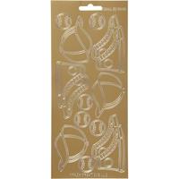 Creativ Company Stickers, sport, vel 10x23 cm, goud, 1 vel - thumbnail