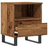 Nachtkastjes 2 st 40x35x50 cm bewerkt hout oud houtkleurig - thumbnail