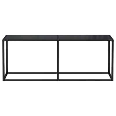 Wandtafel 200x35x75,5 cm gehard glas zwart - thumbnail