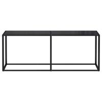 Wandtafel 200x35x75,5 cm gehard glas zwart - thumbnail