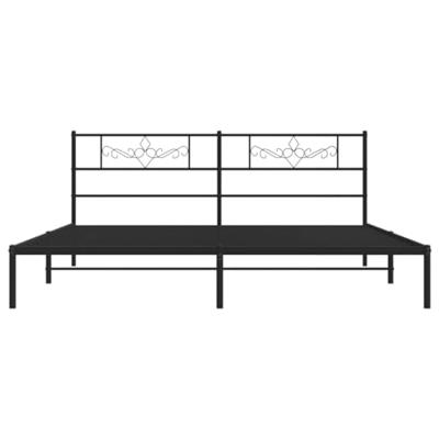 Bedframe met hoofdbord metaal zwart 183x213 cm Bedframe met hoofdbord metaal zwart 183x213 cm