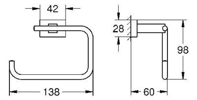 GROHE Essentials Cube closetrolhouder chroom 40507001