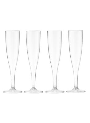 HEMA Plastic Champagne Glazen - Transparant - 4 Stuks (transparant)