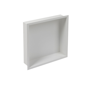 Inbouwnis Plieger Inbox Wand Met Flens 30x30x7.5cm Waterproof Wit
