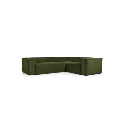 Kave Home 3-zits Hoekbank 'Blok' Rib, kleur Donkergroen Kave Home 3-zits Hoekbank 'Blok' Rib, kleur Donkergroen