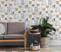 Dutch Wallcoverings Amazonia - Nordic Geo Grey/Ochre - Multicolor - thumbnail