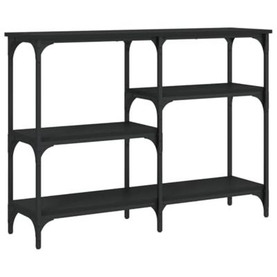 Wandtafel 102x29x75 cm bewerkt hout zwart Wandtafel 102x29x75 cm bewerkt hout zwart