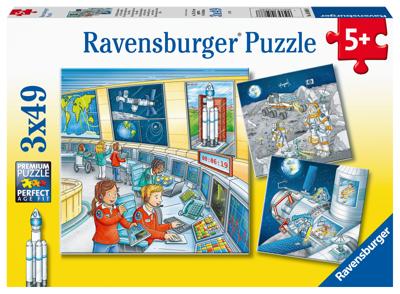 Ravensburger puzzel Op ruimtevaartmissie met Tom en Mia 3x49 stukjes Ravensburger puzzel Op ruimtevaartmissie met Tom en Mia 3x49 stukjes