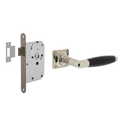 Intersteel Deurbeslag set Loopslot RVS met Deurkruk Ton Basic op rozet Nikkel