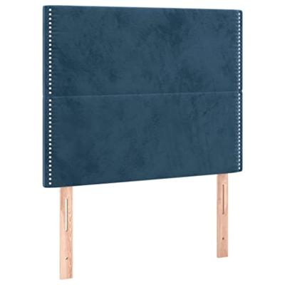 vidaXL Boxspring met matras en LED fluweel donkerblauw 90x190 cm