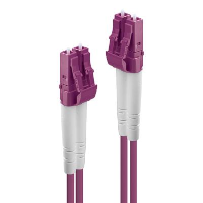 LINDY 46344 Glasvezel Optische vezel Aansluitkabel 10.00 m Pink [1x LC-stekker - 1x LC-stekker] 50/125 µ Multimode OM4