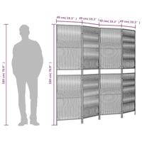 Kamerscherm 4 panelen poly rattan zwart - thumbnail