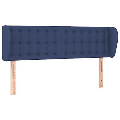 Hoofdbord met randen 147x23x78/88 cm stof blauw