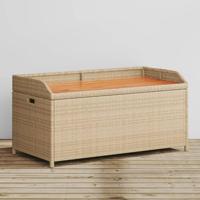 Opbergbankje 100x50x52 cm poly rattan acaciahout gemengd beige - thumbnail