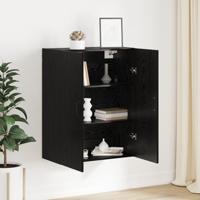 Hangkast Zwart eiken 69.5 x 34 x 90 cm Bewerkt hout - thumbnail
