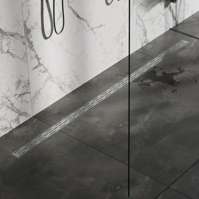 Douchegoot met standaard rooster en flens 7 x 200 RVS geborsteld