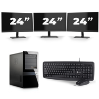 HP Pavilion 7000 Micro Tower - Intel Core i7-2e Generatie - 16GB RAM - 256GB SSD - Windows 10 + 3x 24 inch Monitor - thumbnail